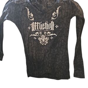 Affliction Black and Gray Long Sleeve Tee